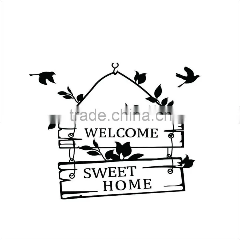 Welcome sweet home decoration wall decals ZYVA-8253-NA decorative removable vinyl wall stickers for home