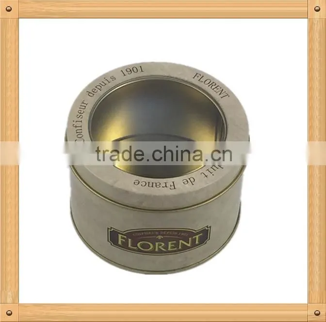 small metal tin box / small metal box with window top