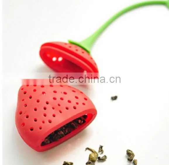 Silicone Strawberry Design Loose Tea Leaf Strainer Herbal Spice Infuser Filter Tools