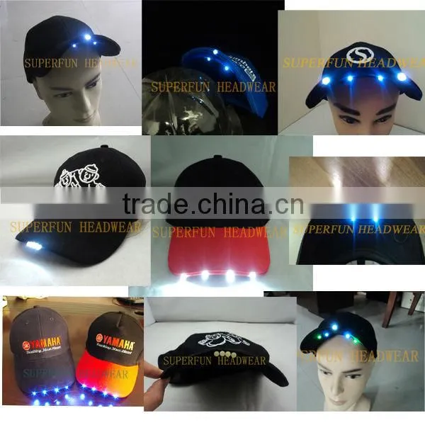 hot sale 2013 year camoflage LED light sun visors caps and hats
