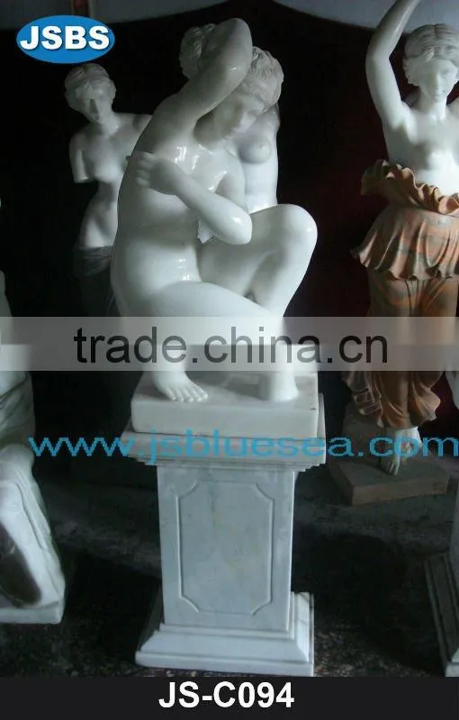 Carved white marble Jesus statue