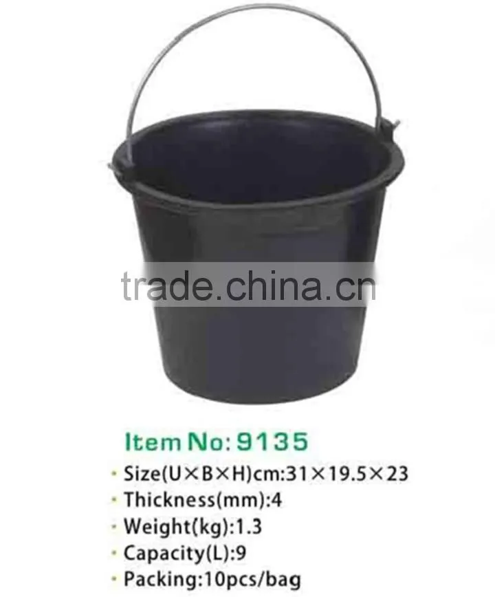Recycled Tyre rubber buckets and barrel with steel handle