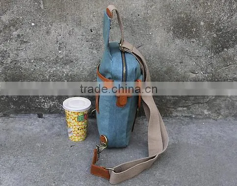 Leisure high-quality denim fancy back pouch multi-pockets waist bag with adjustable strap