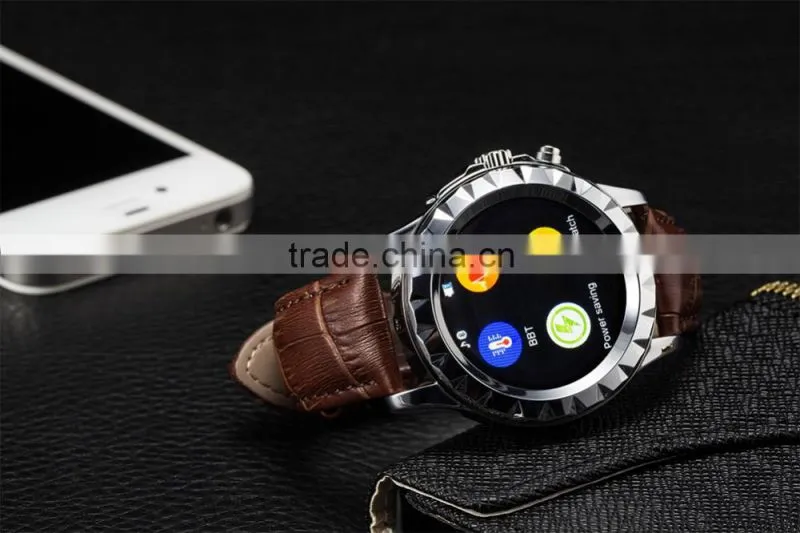 2015 Hi-Tech Metal Body Round Screen Bluetooth Smart watches men