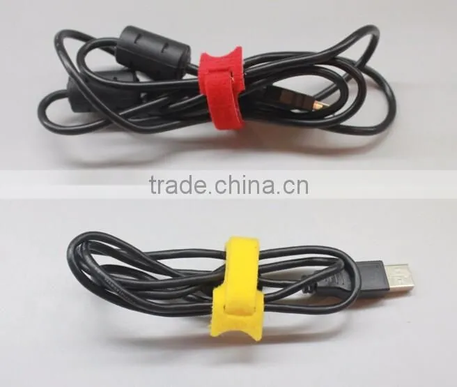Double side adjustable back to back hook and loop cable tie