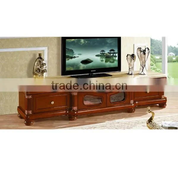Antique design wooden tv table lcd furniture