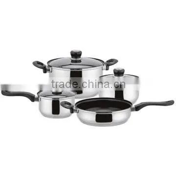 7 pcs S/S non-stick kitchen utensil cookware set with silicone handle