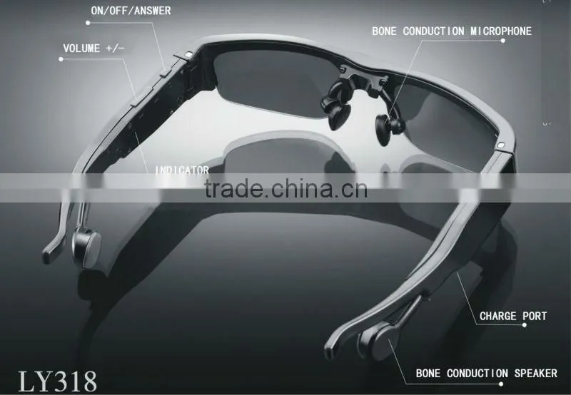 smart wireless waterproof bone conduction bluetooth headset sunglass phone with bluetooth