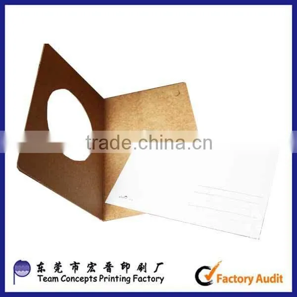 kraft paper thanks card christmas greeting card made in China