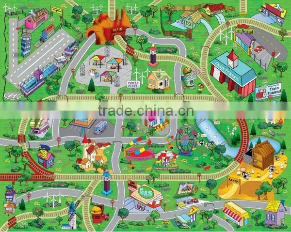 Big Size Baby play mat with mini car & roadblock 2029