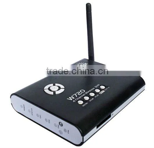 home use affordable long distances 4-ch full d1 2.4ghz wireless dvr with motion detection, W720