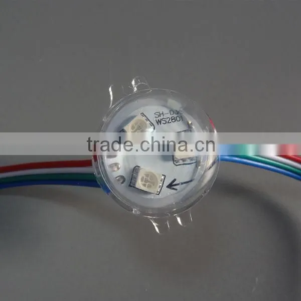ws2801 led modules waterproof IP67 DC 12V Led pixel modules Diameter 30mm led modules