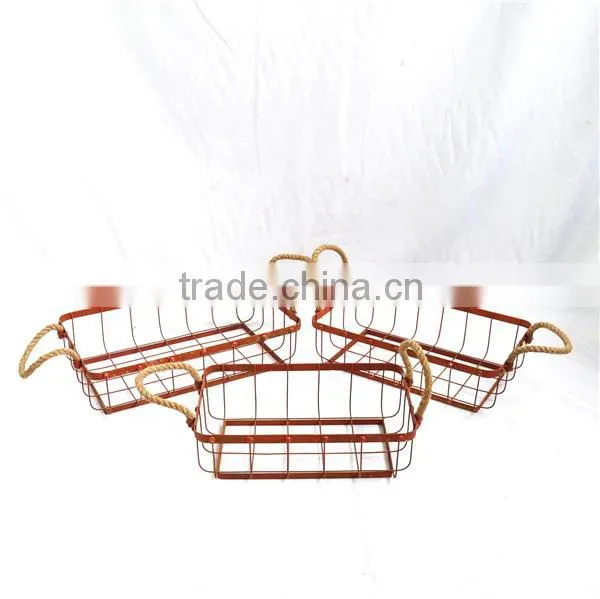 Best quality cheap price wholesale rustic metal basket wire design