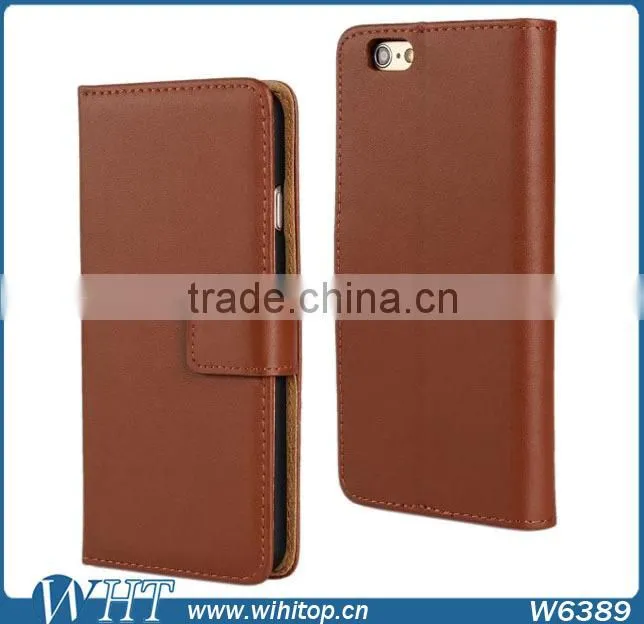 Luxury Genuine Leather Cover Case For iPhone 6 Plus 5.5 Inch Wholesale Case