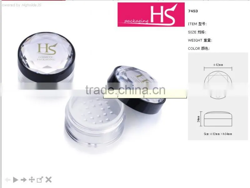 Diamond loose powder container/case