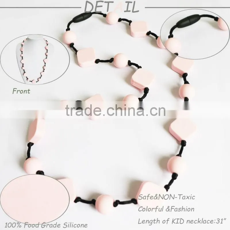BPA Free Food Grade Silicone Chew Bead Necklace/Bead Crochet Necklace
