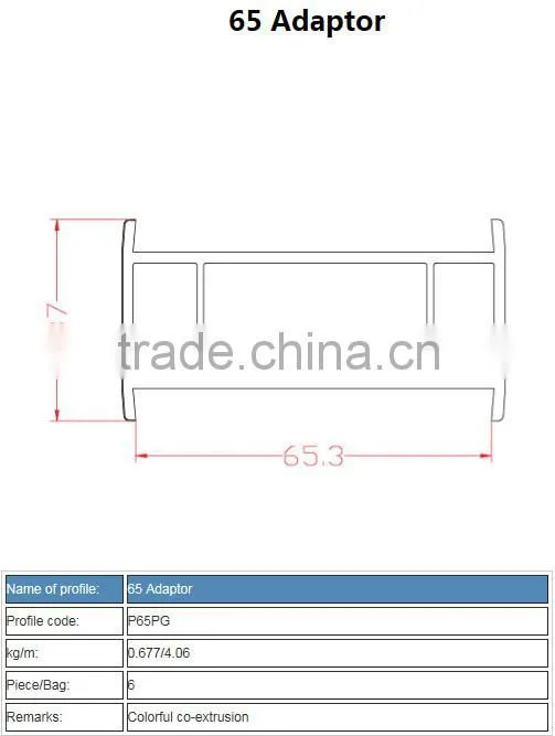 upvc profile door and window /65 casement series/plastic profile