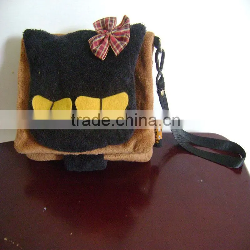 Two Sided Printing Logo Plush Velvet White Drawstring Pouch Bag for Mobile Phone