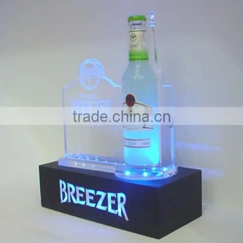 handmade LED nighclub acrylic liquor display case,acrylic wine rack,acrylic wine bottle holder witn engraving sign