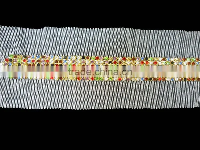2MM Multi Color Rhinestone Collar Beaded Neckline Garment Accessories