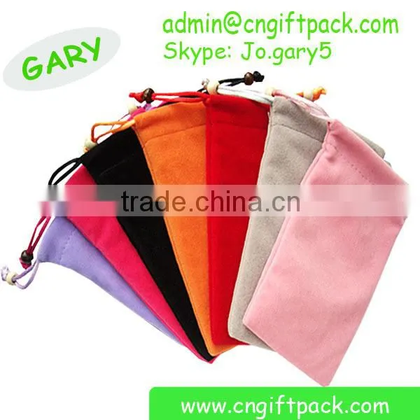Light Grey Printed Velvet Phone Case Packaging Bags