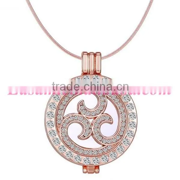 Fashion korean hollow coin necklace,new design locket pendant necklace