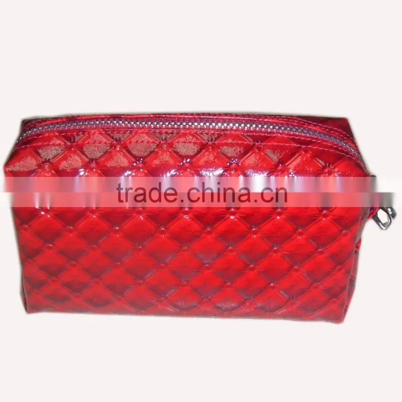 cosmetic bag with mirror and brush holder