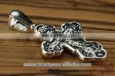 Silver Cross Jesus Christ Crucifix. Russian & Greek Orthodox Style.