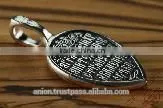 Silver 925 Russian Orthodox Icon Pendant. Burnished Silver