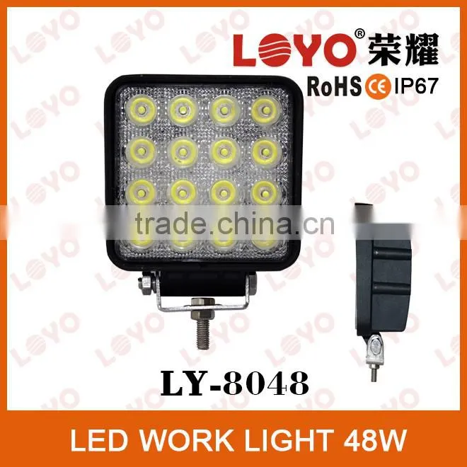 Hot Sale!!! 10-30VDC Perfect waterproof LED working lamp Super Bright Off-road 48W LED Work Light