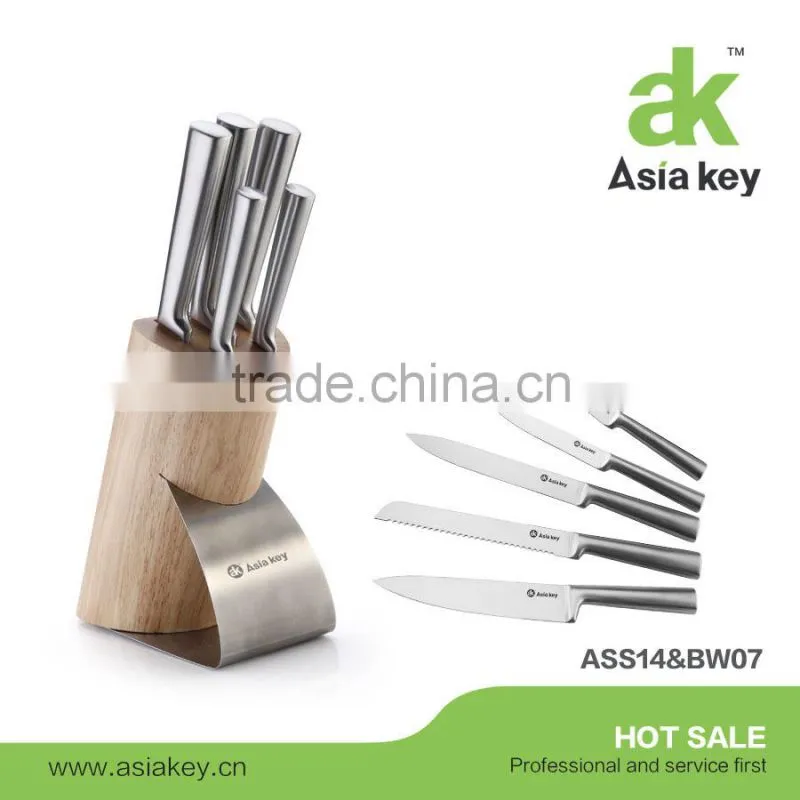 High Quality 7pcs Royalty Line Knife Set With Hollow Handle and Wooden Stand
