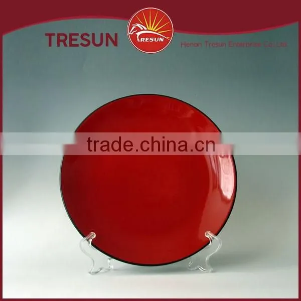 two tone color glazed plates, cheap ceramic plate wholesale