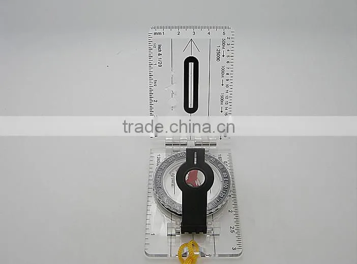 Mini Compass with Map Measuring Ruler Lanyard Emergency Survival Tool