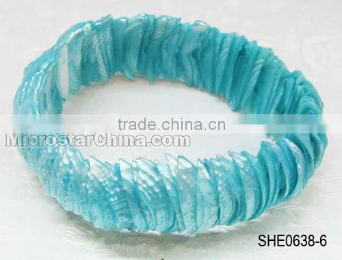 Homemade south sea shell paua shell bracelet