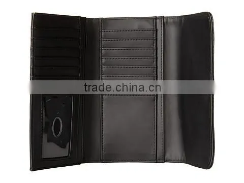 Black leather wallet for womens