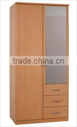 2 door kd Melamine Bedroom wardrobe design