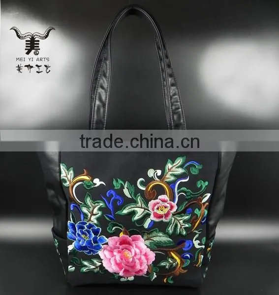 Embroidery PU Tote Bag with High Quality from Chinese Manufacturer for Promotion