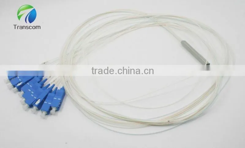 1x8 PLC Splitter (MINI TYPE) 1m, (input: SC/PC & output: SC/PC, 0.9mm), G.657A, Single mode