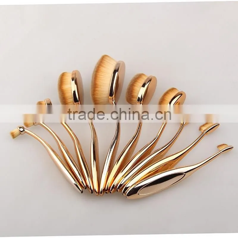 Haokey 10pcs toothbrush makeup brush set use for BB cream foundation,lip,eyeshadow,eyebrow