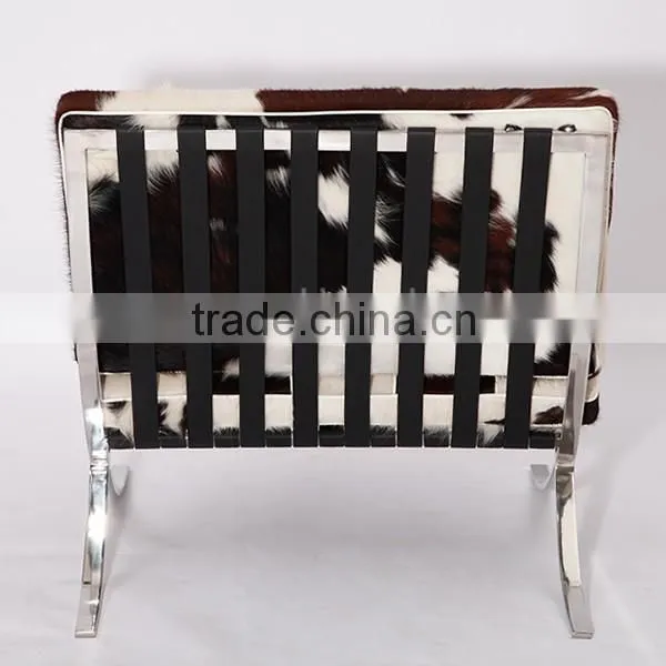 Furniture factory wholesale kock off barcelona chair in cowhide