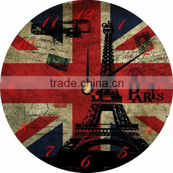vintage wooden wall clock