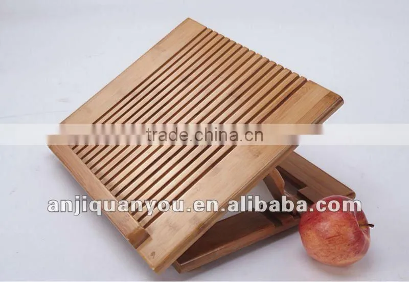 CP03 foldable bamboo laptop stand with usb cooling fan