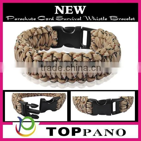 Top selling fashion promotional survival design red color paracord survival bracelet wholesale for girls