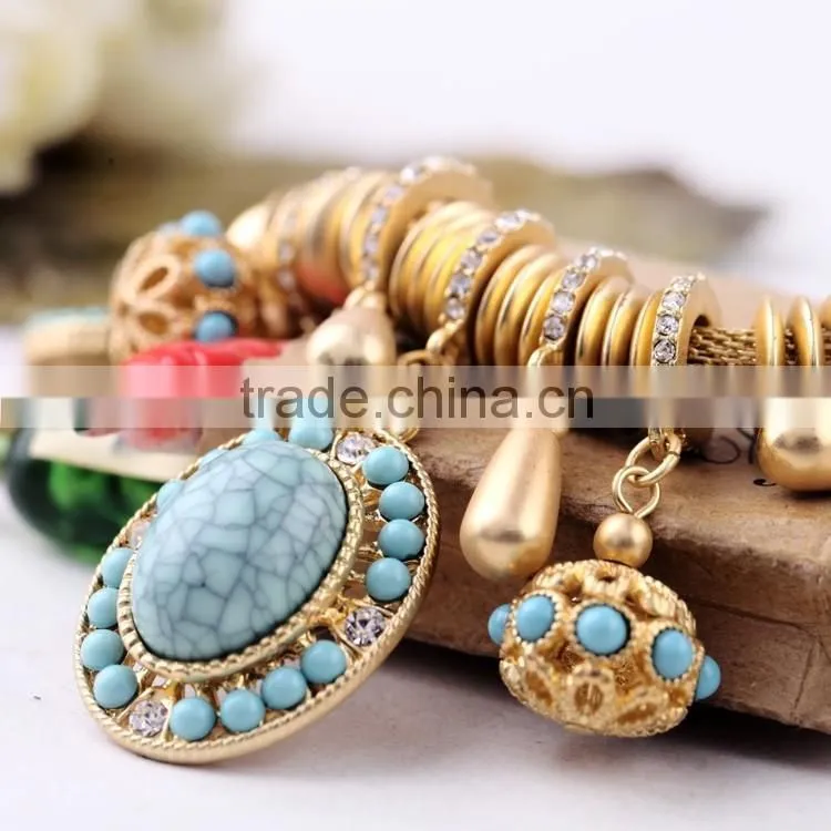 OEM/ODM Factory Direct Sale Big Blue Stone Pendant Necklace Skule Pendant Necklace
