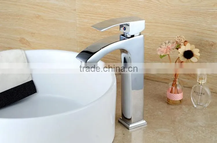 QL-1432 Artistic Brass Faucets Bathroom Chrome Polished Washing Mixer Brass Tap Watermark Faucet Bathroom Basin Faucet
