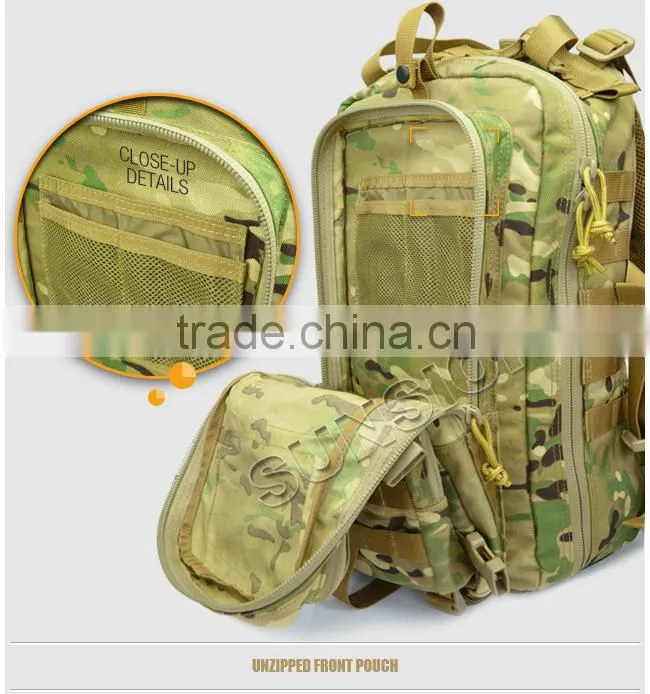 1000D waterproof fabric Military Tactical Backpack stitched with nylon