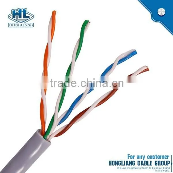 Fluke Test Passed 300m 4 Pair Cat6 utp 24 awg flat network cable with Fire Resistant