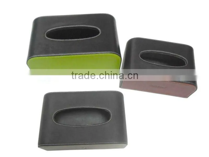 leather paper tissue/napkin box holder