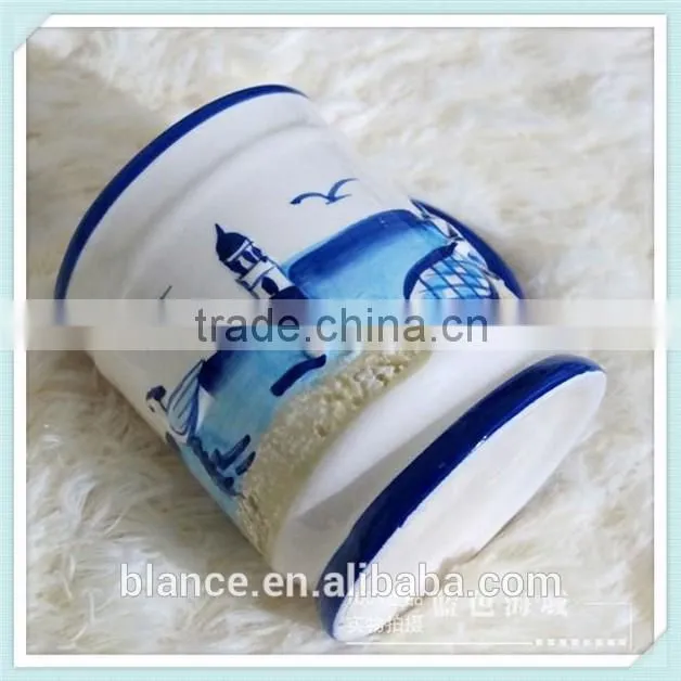Mediterranean Style plain ceramic mug with Mediterranean Style logo