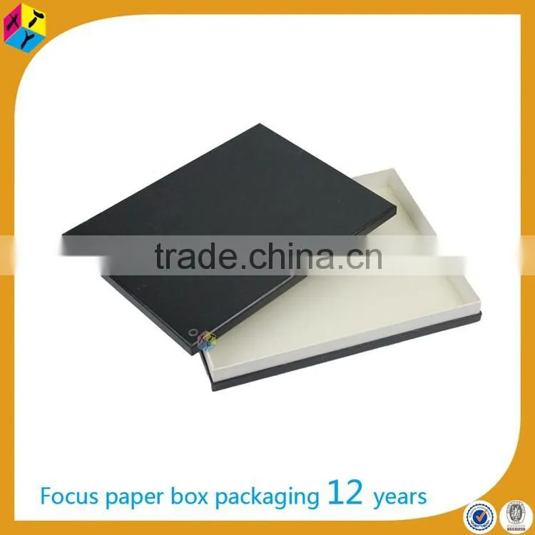 plain packaging cardboard matte black boxes for garment